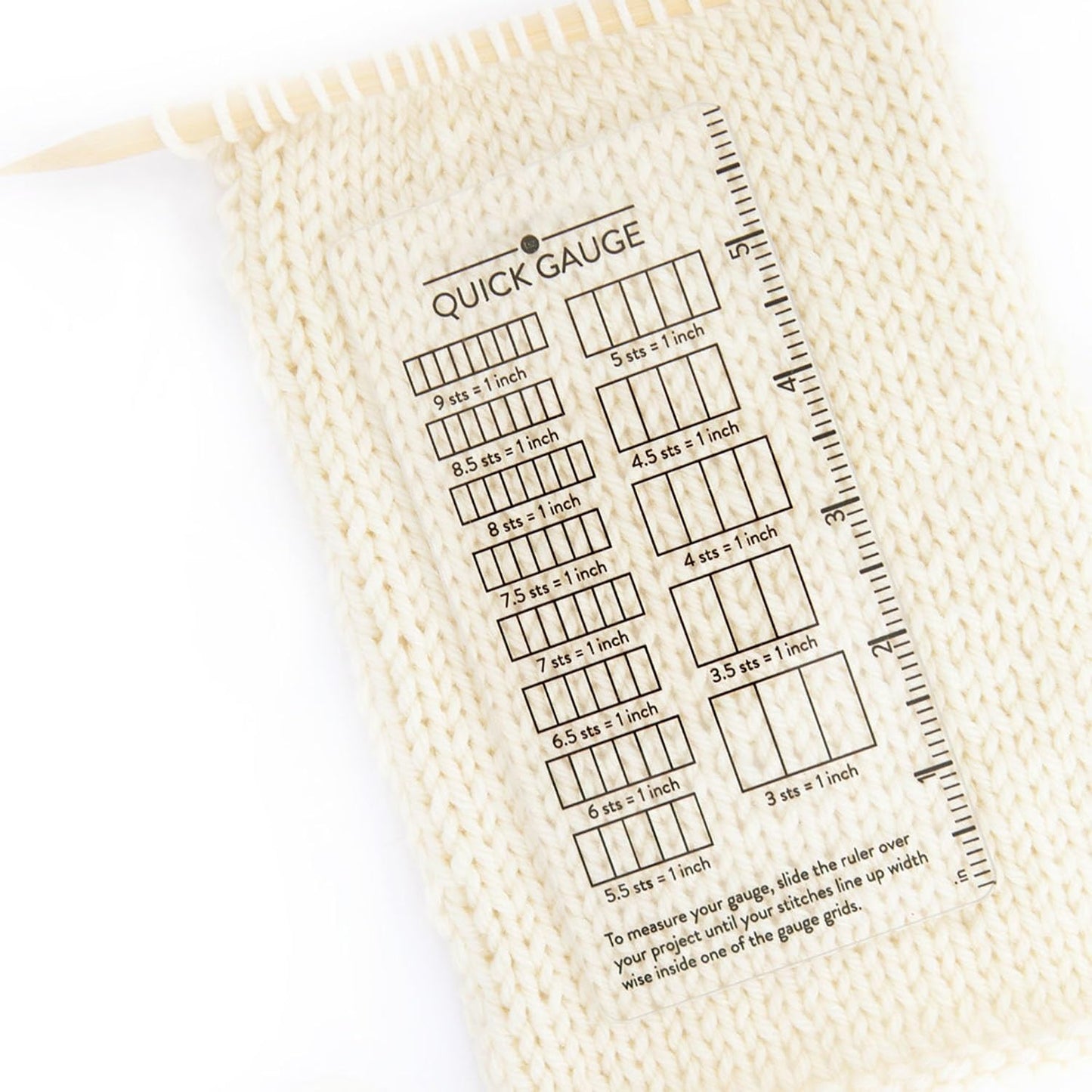Quick Gauge Ruler, Gauge Ruler for Knitting and Crochet, Scarf Keychain Knitting No Counting Needed, Slide Sewing Rulers and Guides for Fabric Stitch Measuring Crochet Tool(1pc)