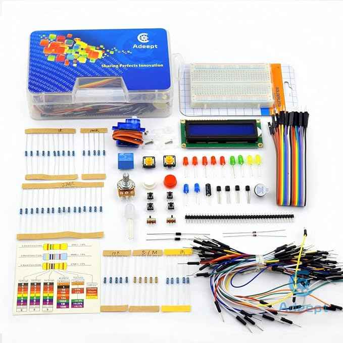 Adeept Project LCD 1602 Starter Kit for Raspberry Pi 4 3 2 Model B+ B Servo Motor Relay Beginner Small DIY Kit Compatible with Raspberry Pi 2b+ with PDF Guidebook User Manual (Pi NOT Included)