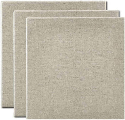 Senso Clear Primed Linen Panels - 6x6-3 Pack of Panels for Painting Oils, Acrylics, Pastels and More