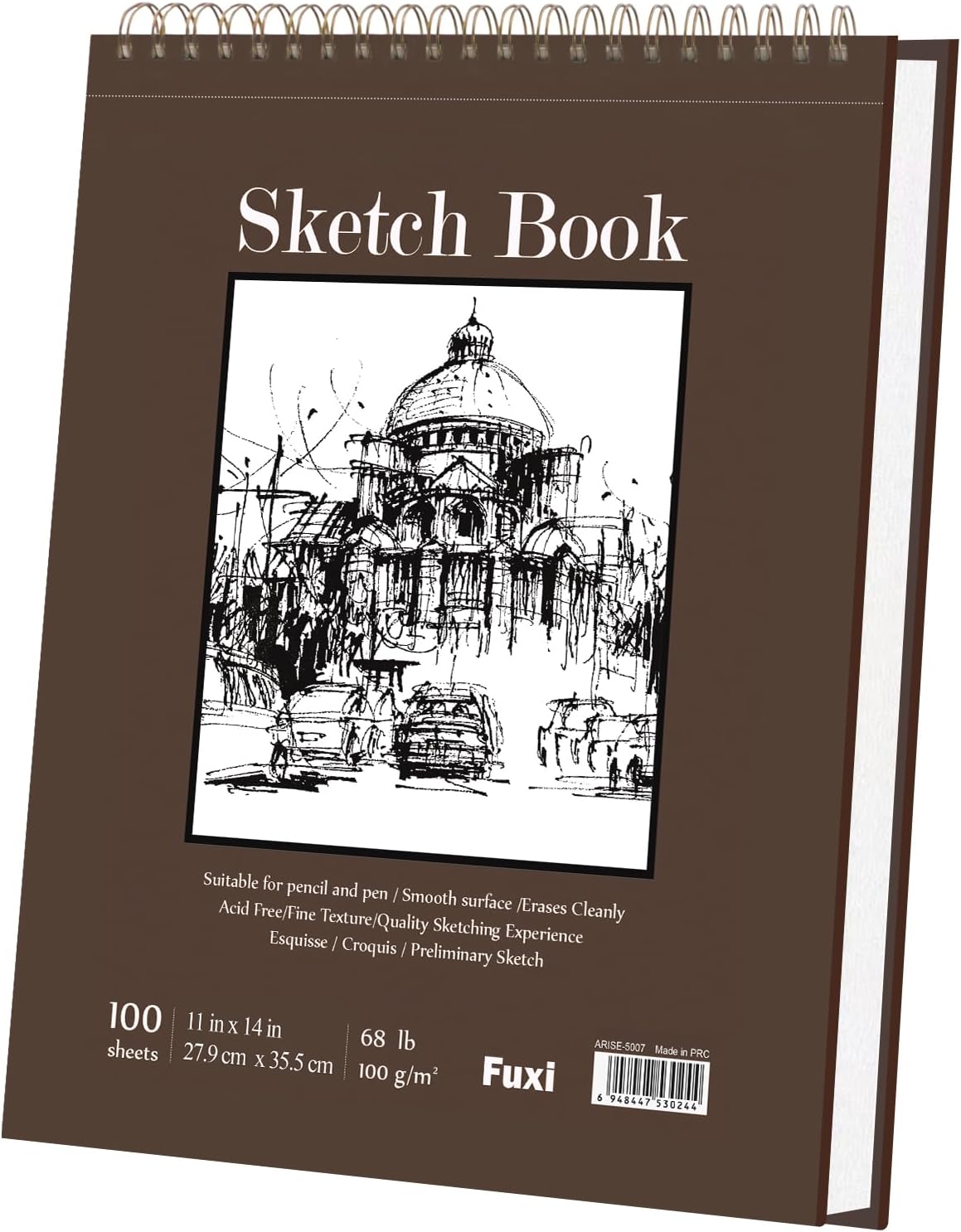 Sketch Book 11 x 14”, 100 Sheets Top Spiral Sketchbook, 68lb /100gsm Drawing Paper Pad, Sketch Pads for Drawing for Adults, Large Sketchbook. - Crafty Corner