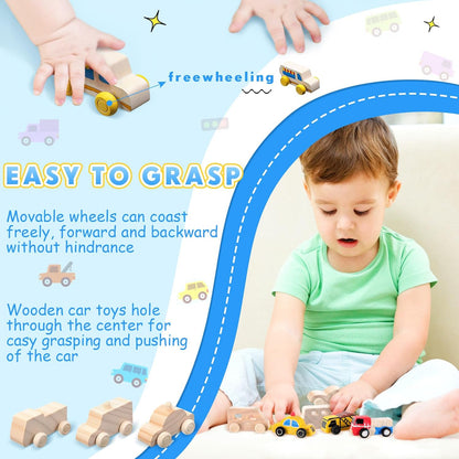 Leyndo 20 Pcs Small Wooden Cars to Paint for Kids Wooden Car Craft DIY Paintable Wood Cutouts Wood Car for Trucks Race Cars Bulk Crafts Painting Projects