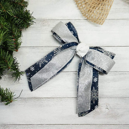 CT CRAFT LLC Glitter Wired Ribbon 1.5" x 10 Yards Silver for Christmas Home Decor Bow Gift Wrapping DIY Crafts Wreath - Crafty Corner