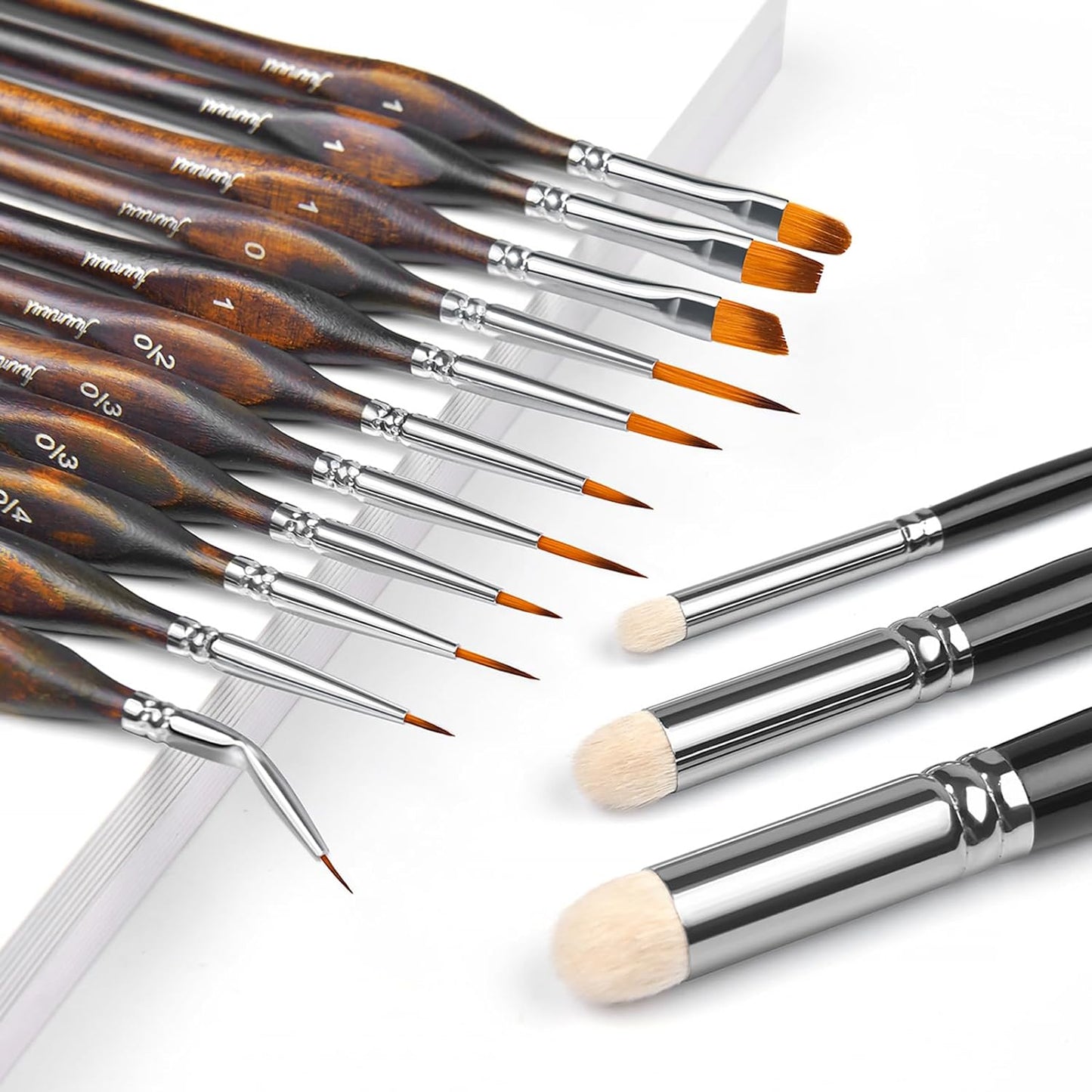 Miniature Paint Brushes with Domed Dry Brush Set for Miniature Painting, Fuumuui 14Pcs Miniature Model Paint Brush Set Dry Brush Miniatures for for Acrylic, Watercolor, Oil