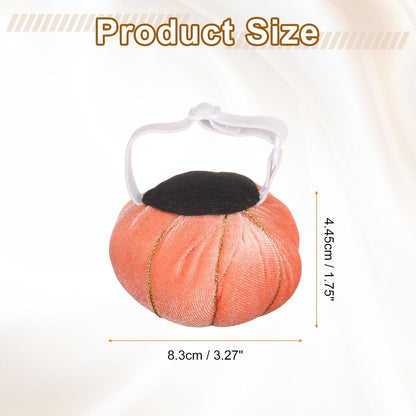 HARFINGTON Wrist Pin Cushion Wristband Sewing Pincushion Polyester Pin Holder Wearable Pumpkin Shaped Needles Wristband with 100 Head Needles for Sewing Quilting DIY Crafts, Orange