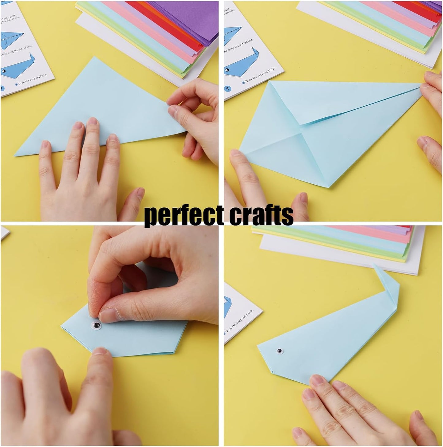 Koogel 250Sheets Origami Paper Craft Kits, Color Paper 6"x 6" with Origami Book, DIY Art Projects Set for Beginners - Crafty Corner