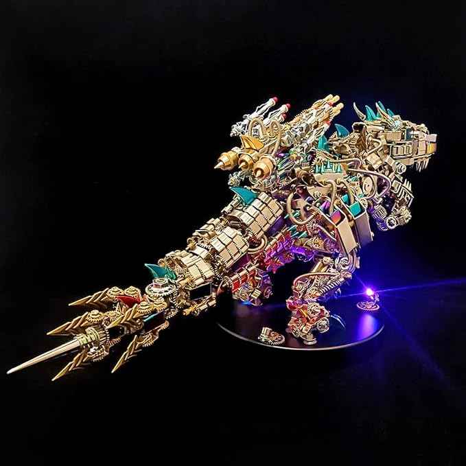 Metalkitor 3D Metal Puzzle for Adults, Tyrannosaurus Rex Model Kit Jigsaw- Steampunk DIY Ornament - Assembly Dinosaur Crafts Brain Teaser - Perfect Room Decor and Gift Choice