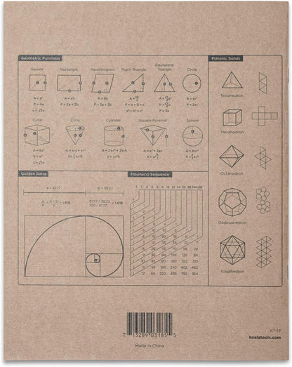 KOALA TOOLS | Graph Paper Notebook (1 Unit) | 7.75" x 9.75", 60 pp. - Quad, Grid, Graphing Field Notebook Set - for Scientific and Math Use