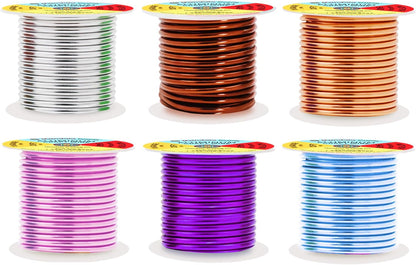 Mandala Crafts 10 Gauge Anodized Aluminum Craft Wire for Jewelry Making - 120 FT Colored Flexible Silver Copper Purple Pink Brown Ice Blue Wire - Bendable for Bonsai Armature Crafting Sculpting - Crafty Corner