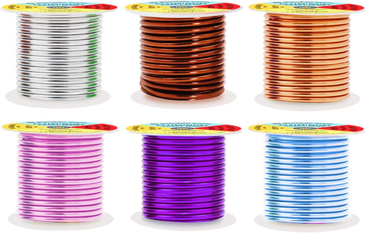 Mandala Crafts 10 Gauge Anodized Aluminum Craft Wire for Jewelry Making - 120 FT Colored Flexible Silver Copper Purple Pink Brown Ice Blue Wire - Bendable for Bonsai Armature Crafting Sculpting - Crafty Corner
