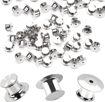 100 Pieces Metal Pin Backs Locking Pin Keepers Locking Clasp