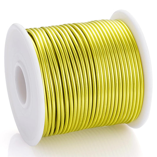 12 Gauge Yellow Green Aluminum Craft Wire (105FT) - Anodized for Jewelry Making, Beading Floral, Plant Gardening, Sculpting & Modeling Craft Wire (Yellow Green #7, 2mm) - Crafty Corner
