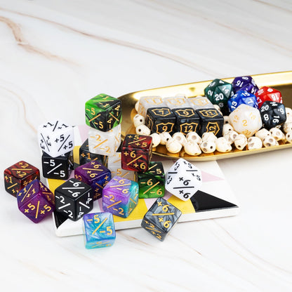 78 Pieces MTG Dice Counters Bulk Life Keyword Counter Dice Set Plus 1/+1 Buff Ability Tokens for MTG, TCG, Cards Gaming Accessories