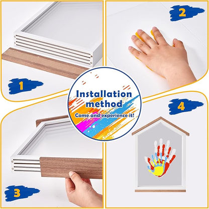 CHERRY CHEERS Exclusive House Shaped Family Handprint Kit; Unique DIY Keepsake, Complete Set, Meaningful Gift for Home Decor, Family Craft & Memory Making