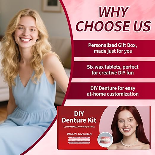 Dentures DIY Kit: Full Set Top & Bottom Fake Teeth for at-Home Smile Enhancement - Easy & Universal Fit-ZZ2