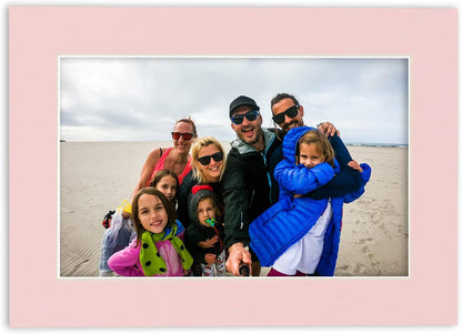 Pack of Ten Acid Free 8.5x11 Mats Bevel Cut for 7x9 Photos - Soft Pink Precut Matboards With Backing Boards and Self Seal Photo Mat Bags For Pictures, Photos, Framing - 4-ply Thickness