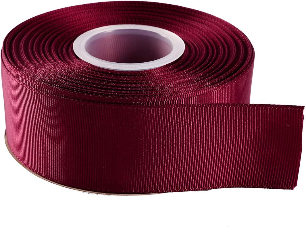 ITIsparkle 11/2" Inch Grosgrain Ribbon 25 Yards-Roll Set for Gift Wrapping Cake Decoration Party Favor Hair Braids Hair Bow Baby Shower Decoration Floral Arrangement Craft Supplies, Burgundy 277# - Crafty Corner