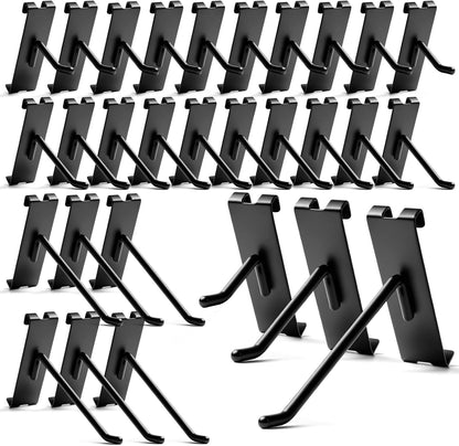 Gridwall Hooks 2 Inch, 4 Inch, 6 Inch, 60 Pack Heavy Duty Display Hook for Wire Grid Wall Panel, Grid Wall Accessories for Retail, Craft Shows, Home Setup and Customized Display, Black