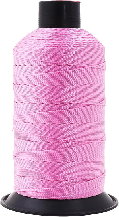 Mandala Crafts Bonded Nylon Thread - Pink Heavy Duty Sewing Threads - 800 YDs Size 277 840D T270 Tex 270 for Leather, Jeans, Weaving, Outdoor, Marine, Upholstery