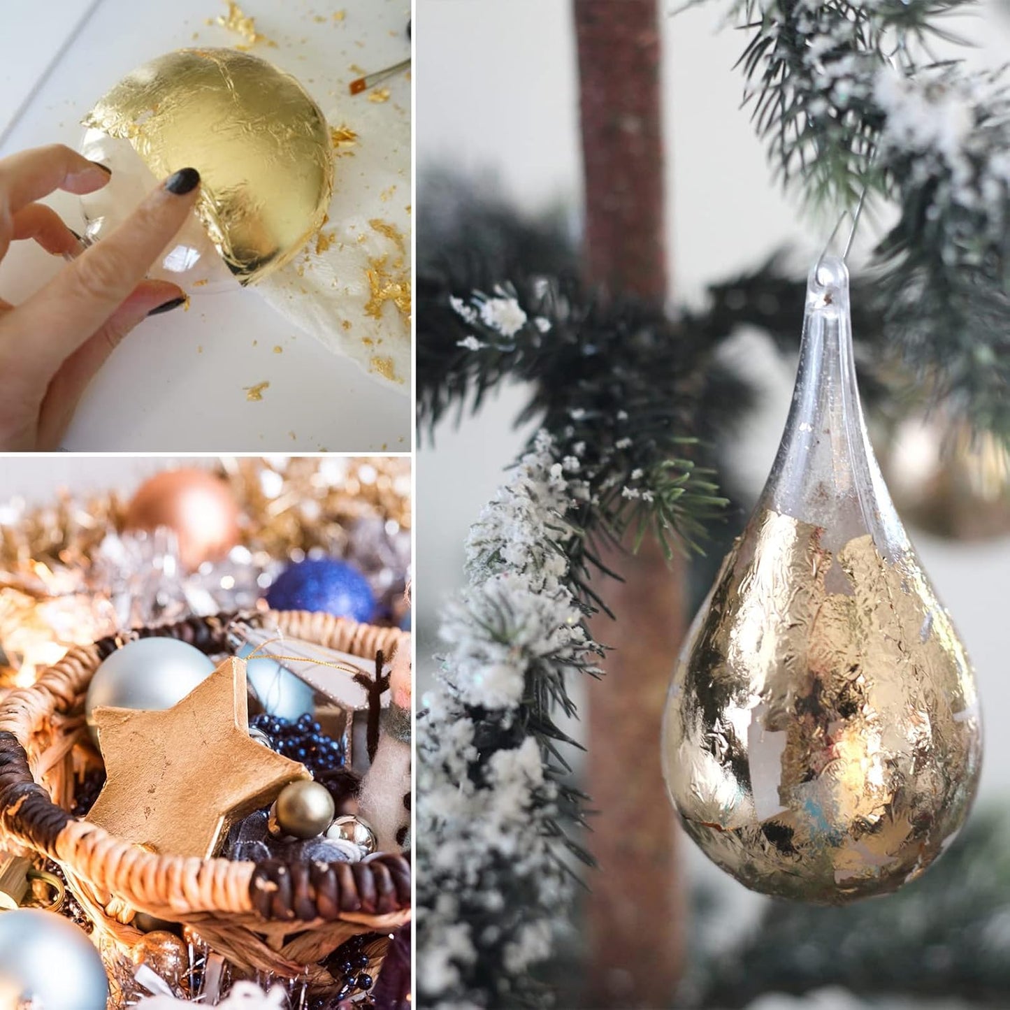 KINNO Imitation Gold Leaf Sheets Black Foil Multipurpose for Home, Wall, Frame, Ceiling, Furniture Decoration, 100 Sheets 3.15 by 3.35 Inches