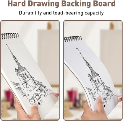 Umriox Small Sketchbook 5.5"x8.5", 3-Pack Sketch Pad (100 Sheets Each), Top Spiral Bound Sketchbook, Acid-Free Drawing Paper, Art Drawing Pad for Kids, Beginners and Students