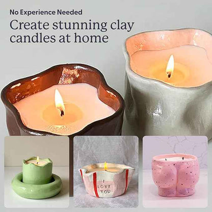 Sculpd - The Original Candle Making & Pottery Kit - Complete 2 Person Art Set: Includes Air Dry Clay, Soy Wax, Fragrance & Tools - DIY Arts Crafts Gift for Adults, Teens, Men & Women (Peony Rose)