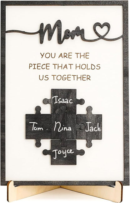 Mothers day gifts for mom from daughter/son - You Are the Piece That Holds Us Together – Gifts for Mom- Customized Moms Puzzle Piece Sign, Best Presents for Moms, Best mommm Ever Gift, Mothers Dayy Decor for Mother's Day