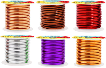 Mandala Crafts 10 Gauge Anodized Aluminum Craft Wire for Jewelry Making - 120 FT Colored Flexible Silver Copper Purple Gold Brown Red Wire - Bendable for Bonsai Armature Crafting Sculpting - Crafty Corner