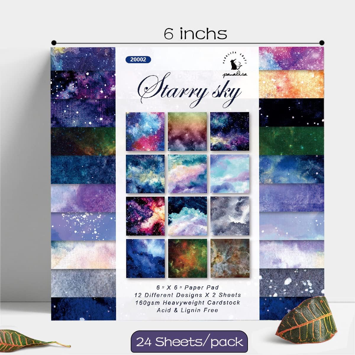 YASMEN Scrapbook Paper Pad, 24 Sheets Celestial Themed Mixture Colored Paper, 6"×6” Space Galaxy Cardstock Pads for Card Making,Designer Junk Journal, Planners, Background Borders Greeting Cards - Crafty Corner