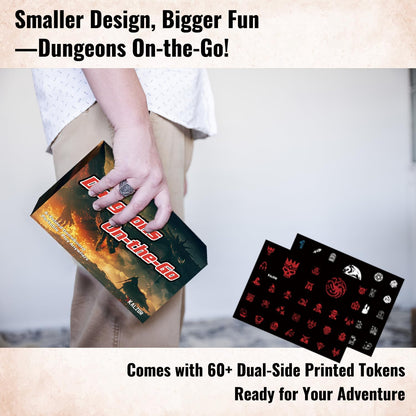 Foldable DND Battle Map Set – Reusable Dry Erase RPG Board with Double-Sided Square & Hex Grids, Tokens & Markers – Travel Starter Kits for D&D, Pathfinder and TTRPGs