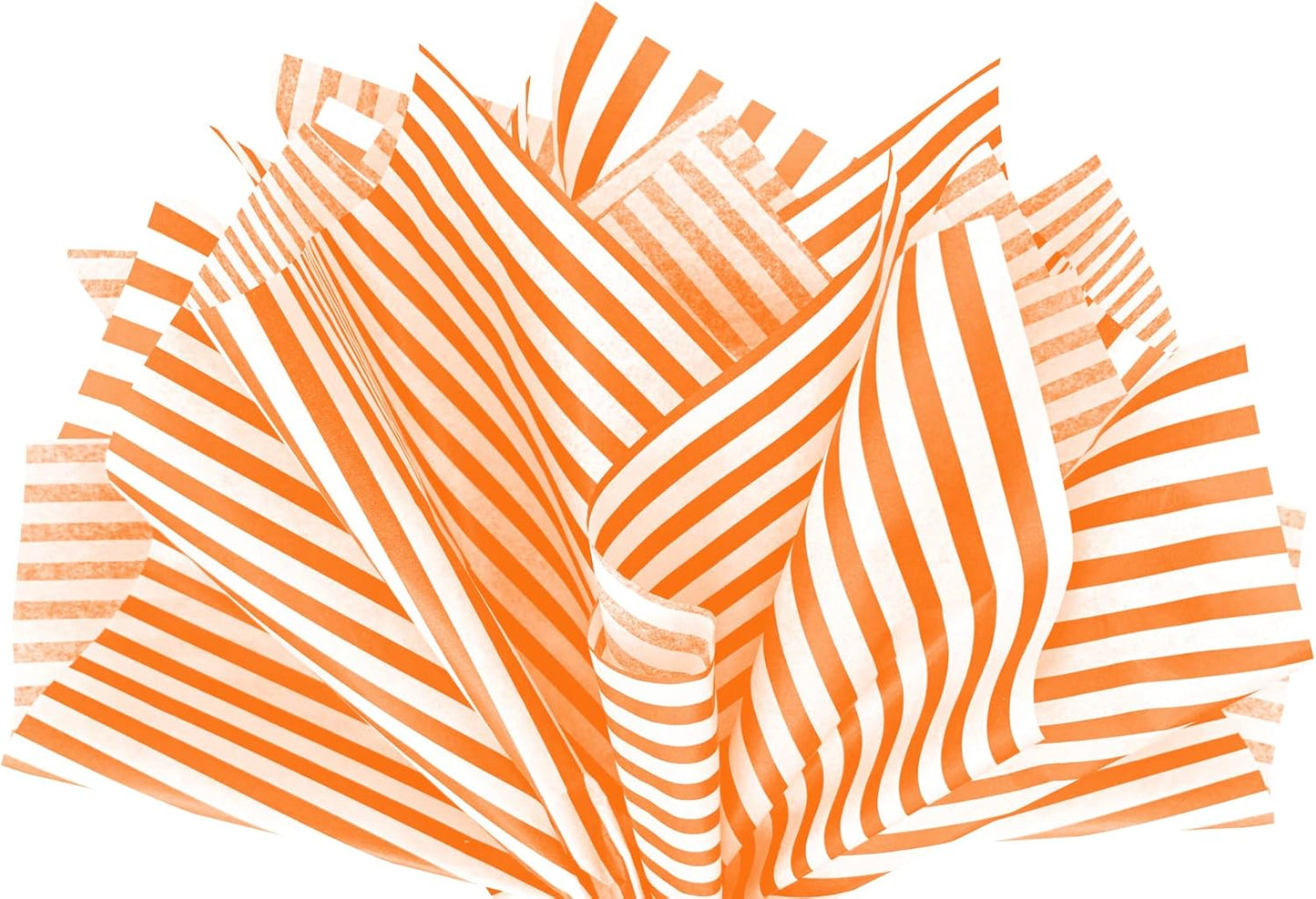 Flexicore Packaging Orange Pin Stripe Print Gift Wrap Tissue Paper Size: 15 Inch X 20 Inch | Count: 100 Sheets | Color: Orange Pin Stripe