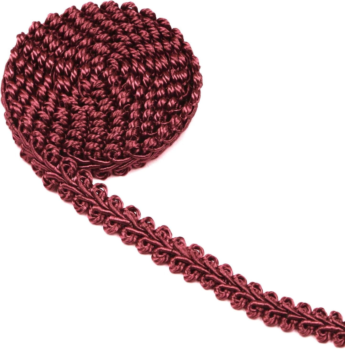 BEL AVENIR Braid Trim 1/2 inch 13.6 Yards French Gimp Basic Sewing Polyester DIY Crafts Costume Home Decorative (Wine) - Crafty Corner