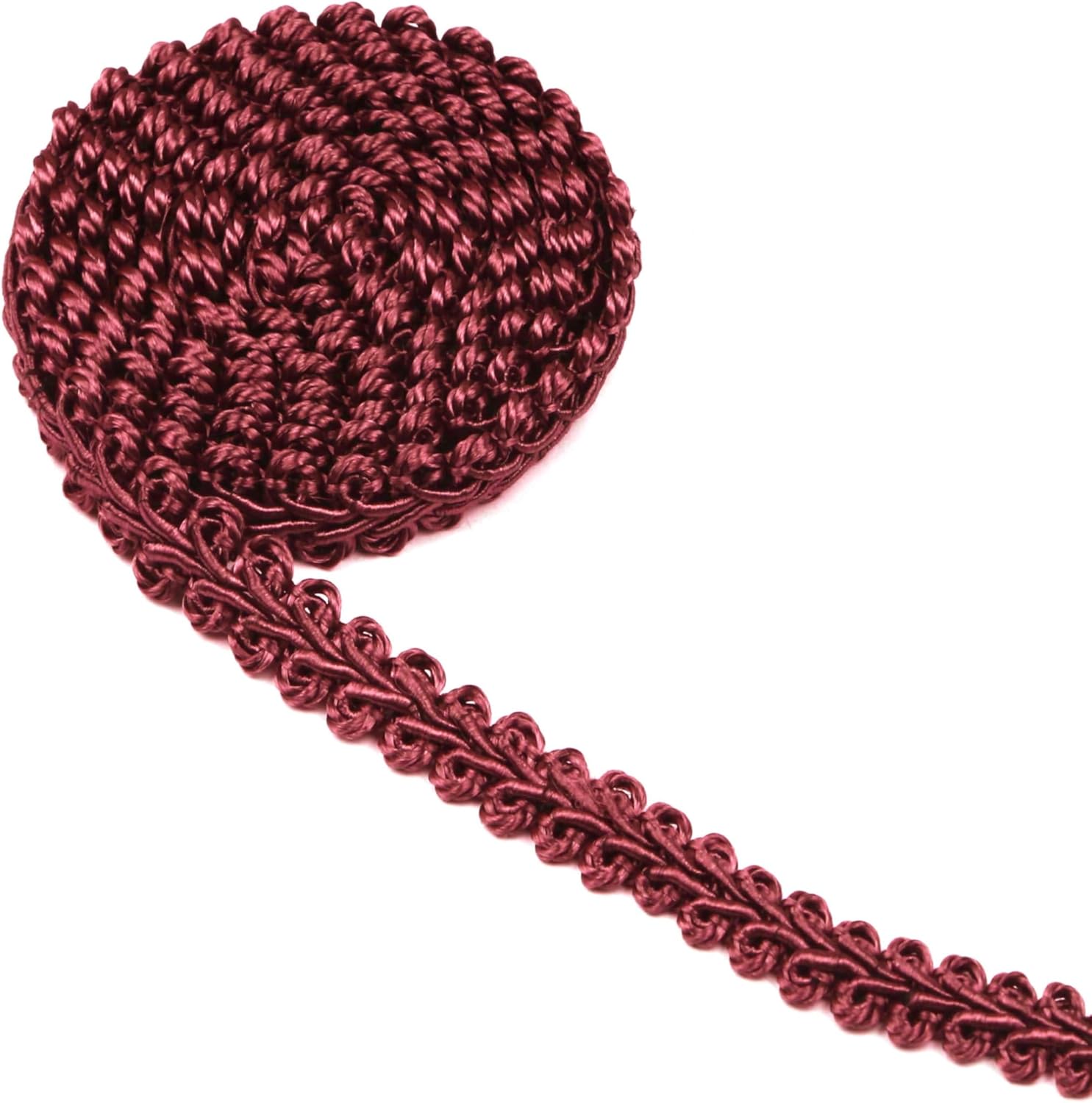 BEL AVENIR Braid Trim 1/2 inch 13.6 Yards French Gimp Basic Sewing Polyester DIY Crafts Costume Home Decorative (Wine) - Crafty Corner