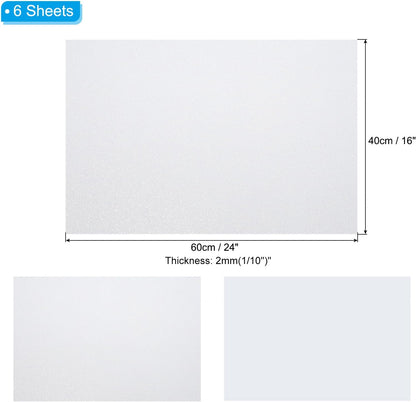 PATIKIL 2mm(1/10") Thick Non Adhesive Glitter Foam Sheet 16x24inch(40x60cm) White, EVA Shiny Foam Board for Craft, 6 Pcs