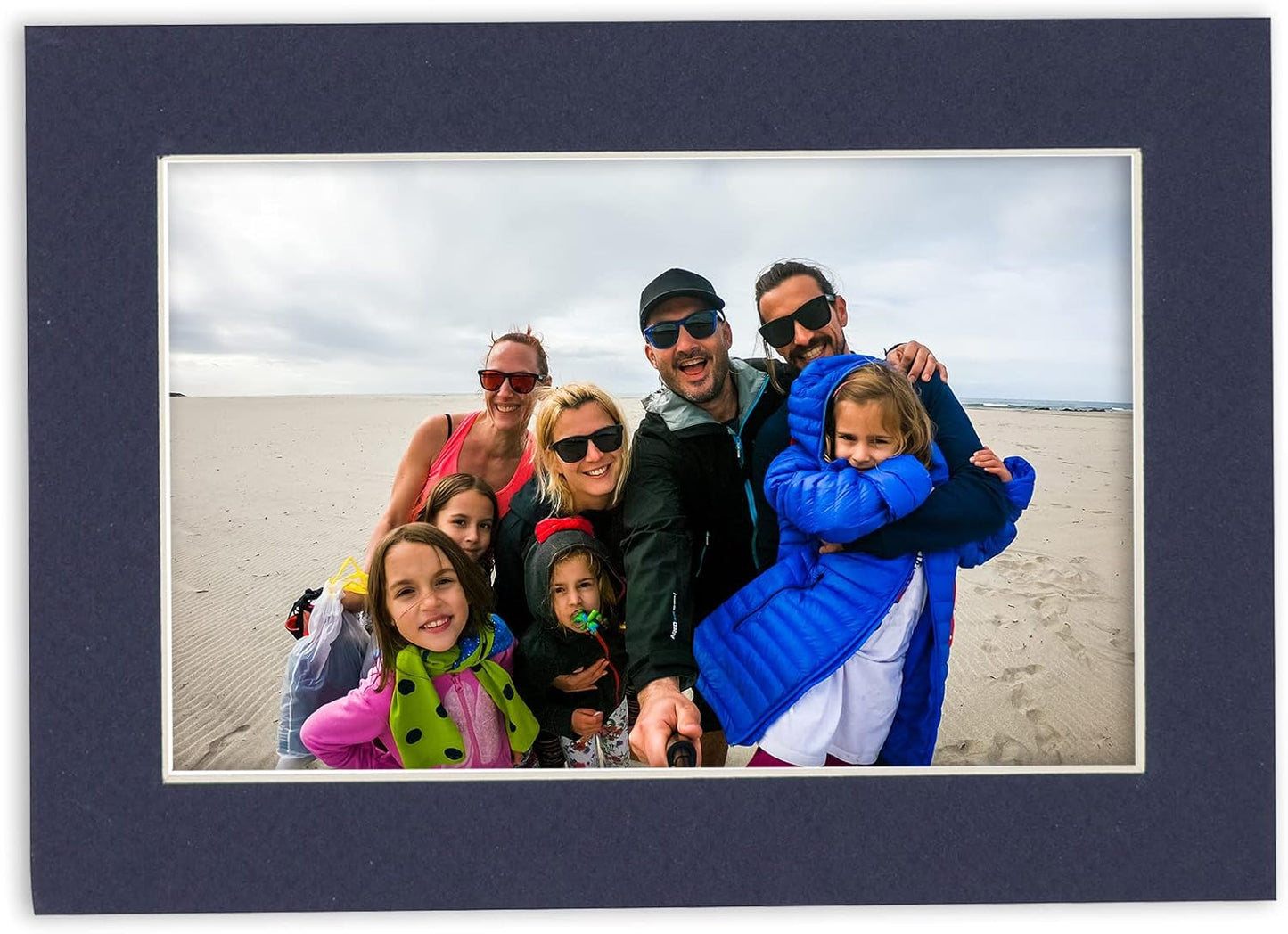 5x7 Mat for 8.5x11 Frame - Precut Mat Board Acid-Free Navy 5x7 Photo Matte Made to Fit a 8.5x11 Picture Frame, Premium Matboard for Family Photos, Show Kits, Art, Picture Framing, Pack of 100 Mats
