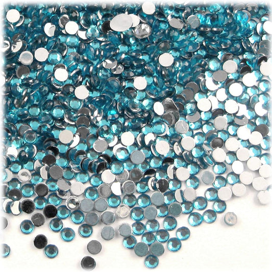 The Crafts Outlet 1,440pc Rhinestones Round 3mm (10ss) Flatback Aqua Blue AQA - Crafty Corner