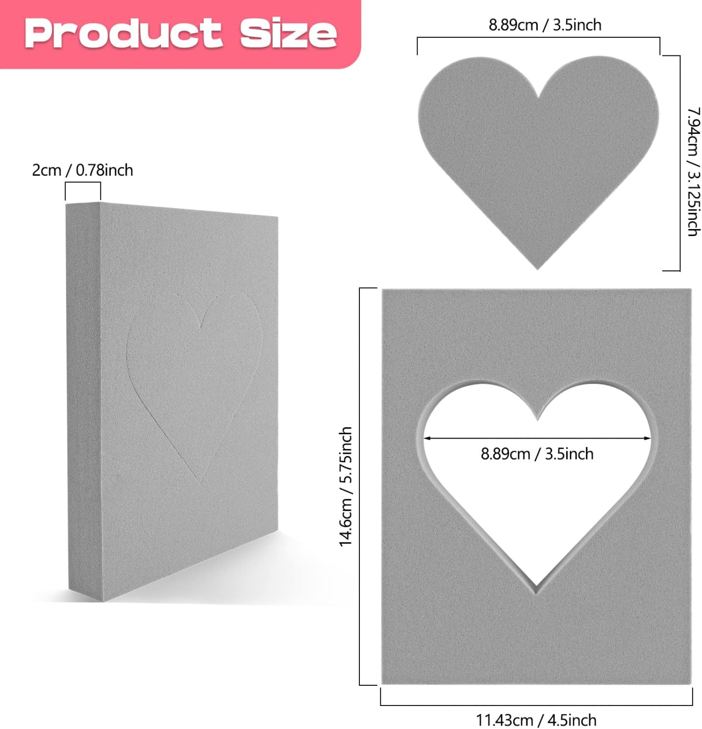 BAOFALI 15 Pcs Large Stamping Foam Grey Moldable Heart Foam Stamps Plastic Dry Foam Stamp Pad Cut and Dry Foam Stamping Foam Block for Sculpture, Modeling, DIY Arts and Handicrafts Projects - Crafty Corner