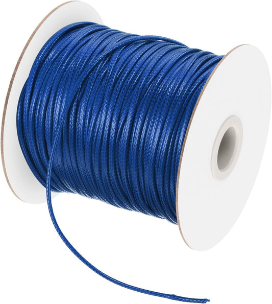 MECCANIXITY Waxed Polyester Cord 2mm 98 Yard Dark Blue