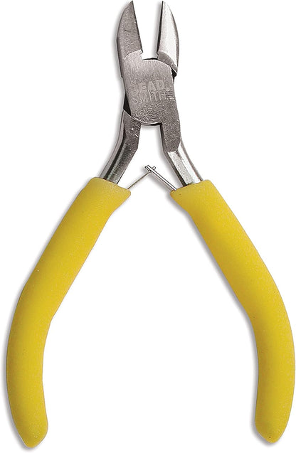 The Beadsmith Color-ID Side Cutter – 5 inches (127mm) – Yellow Comfort Grip Handle – Polished Steel Head and Double-Leaf Spring - Tool for Jewelry Making - Crafty Corner