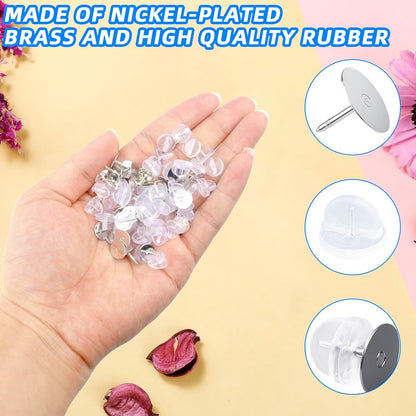 50 Pairs Rubber Butterfly Clutch Backs – Blank Pin Backings Replacement, Tie Tacks Keepers Replacement with Lapel Enamel Pins, Tie Tacks Blank Pins Enamel Pins, Brooches & DIY Craft Making