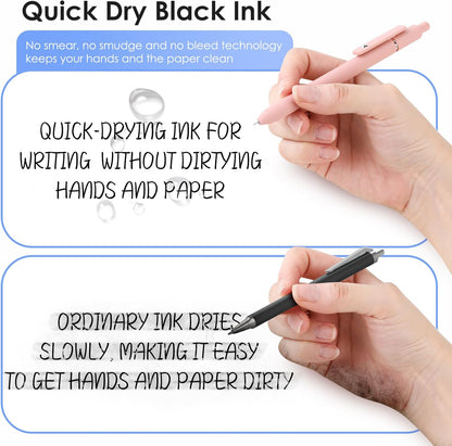 Donyang Gel Pens, 7pcs 0.5mm Cute Black Ink Fine Point Pens With Smooth Writing, Quick Dry Pen For Journaling, Teacher Work Desk Accessories Office School Supplies for Men Women Student (Morandi)