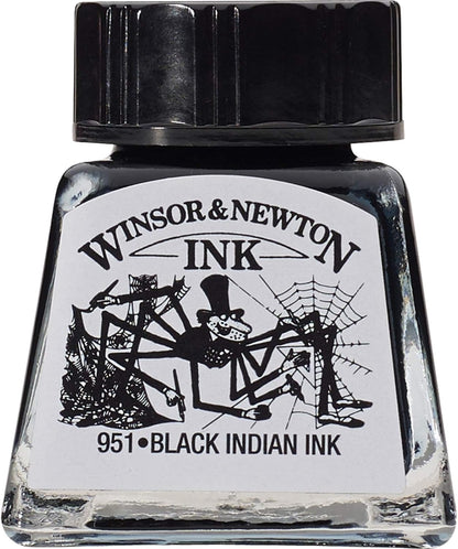 Winsor & Newton Specialty Ink, Black, 14ml Bottle - Crafty Corner