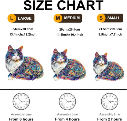 Lazy Cute Cat Adults Gifts Wooden 240 Pieces 13.4 * 12.2in