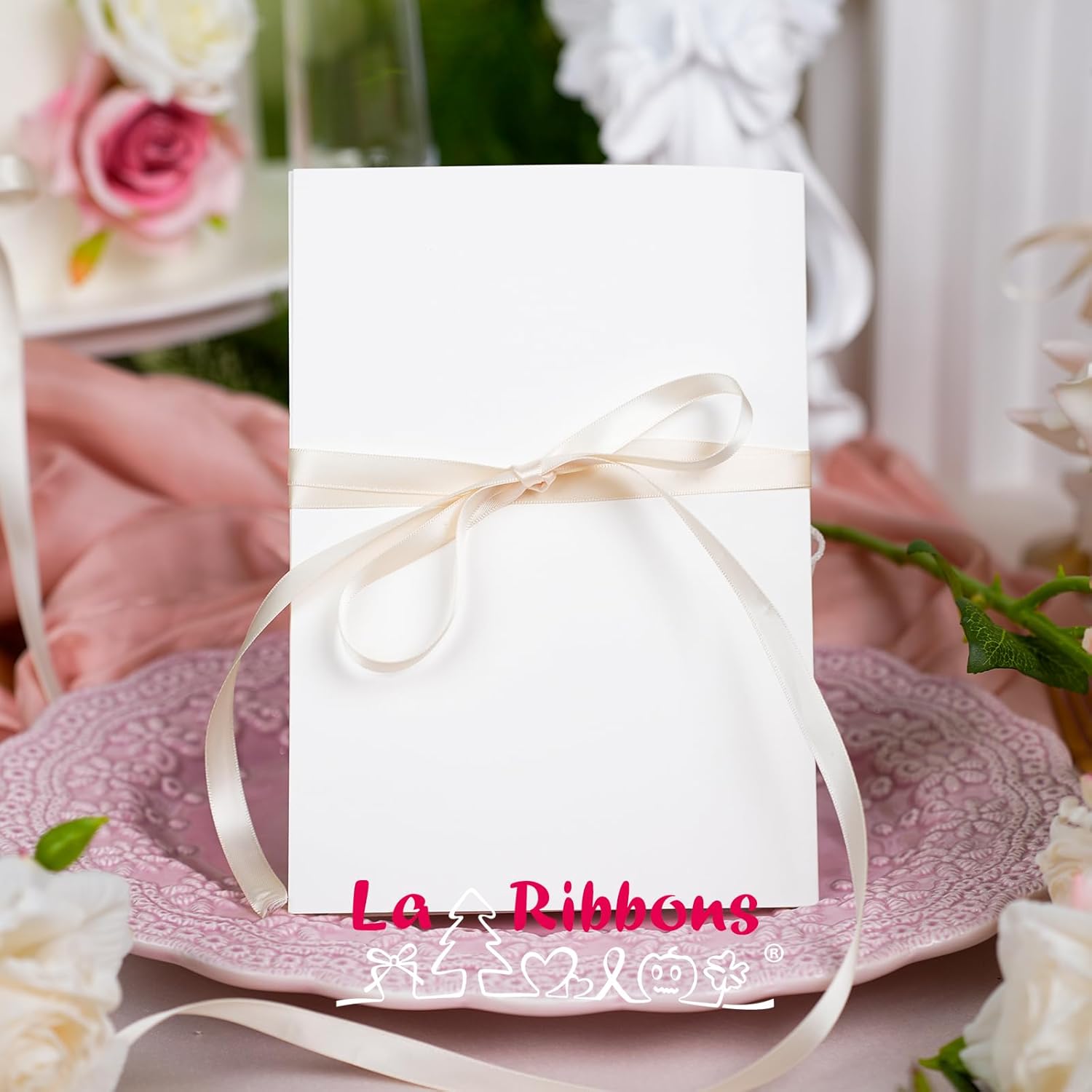 LaRibbons 3/8 Inch 50 Yard Double Faced Satin Ribbon,Ivory Small Satin Craft Fabric Ribbon for Gift Wrapping Floral Bouquets Wedding Party Decoration - Crafty Corner