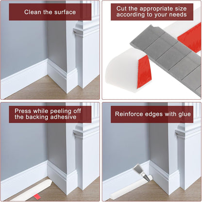 uxcell Flexible Molding Trim, 79 Inch Flexible Quarter Round Molding Silicone Peel and Stick Trim Self Adhesive Shower Water Barrier for Corner Decor Bathroom Kitchen, Transparent