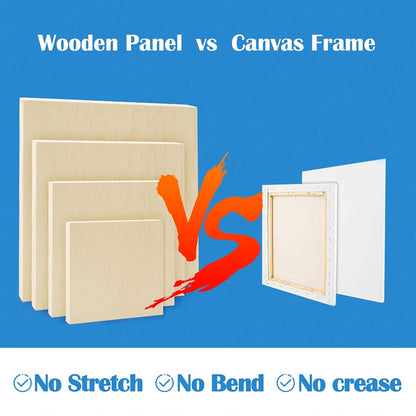 Falling in Art Unfinished Birch Wood Canvas Panels Kit, 8 Pack of 4 Sizes Studio 3/4’’ Deep Cradle Boards for Pouring Art, Crafts, Painting, and More
