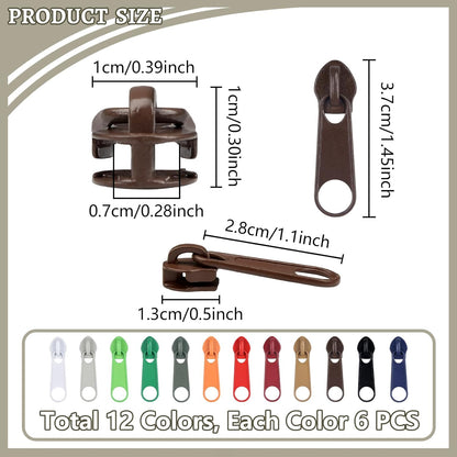 DOITEM Zipper Repair Kit - 5# Zipper Pull Rescue Kit for Clothing, Jackets, Purses, Luggage, Backpacks
