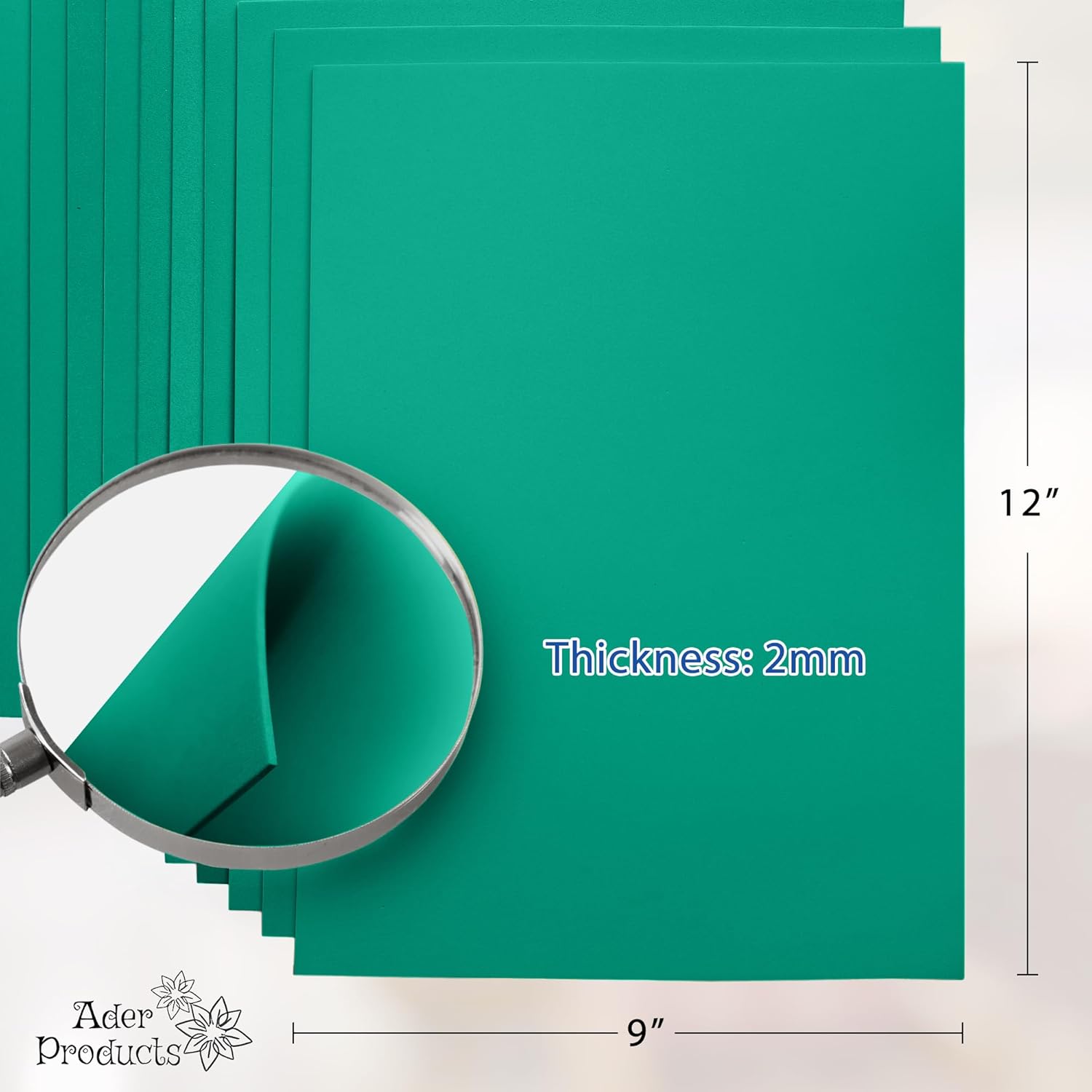 Turquoise EVA Foam Sheets for Crafts, 9 x 12 Inch, 2mm Thickness – Ideal for DIY Arts and Crafts, Foam Paper for Kids, Cosplay and Costumes - 15 Pack - Crafty Corner