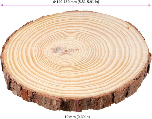 JEUIHAU 12 PCS 5.5-5.9 Inches Natural Wood Slices with Holes, Unfinished Predrilled Wooden Circles Tree Bark Slice, Blank Wooden Log Circles for DIY Crafts, Arts Wood Slices, Christmas Ornaments - Crafty Corner