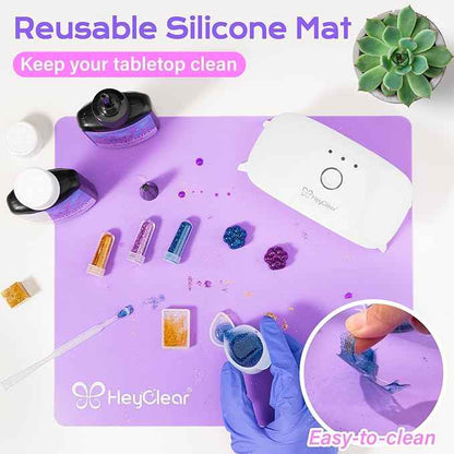 HeyClear UV Resin Kit with Light -200g Crystal Clear, Hard Resina UV Light Fast Curing UV Glue for Beginners Crafting, Molds Jewelry Making, DIY Craft Decorations