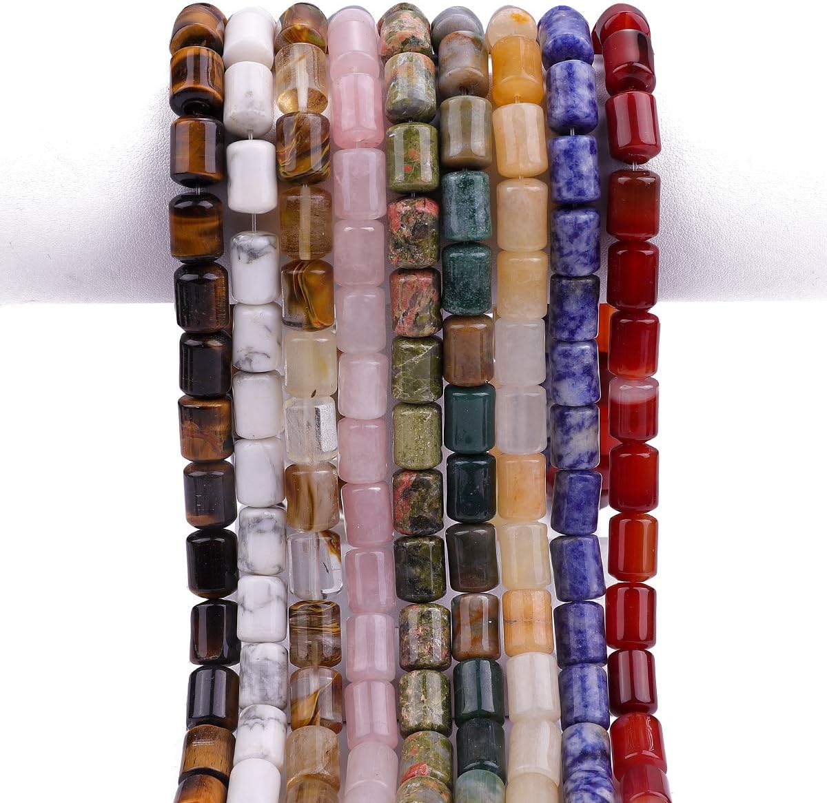 Natural Red Agate Cylinder Stone Loose Semi Gemstone Beads for Jewelry Making 10mmx14mm 38cm